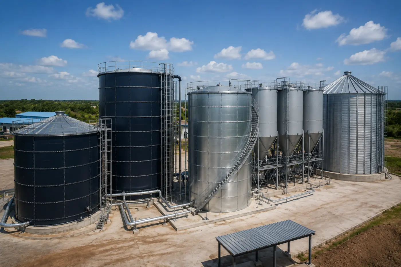 Glass-fused-to-steel tanks for water and industrial storage
